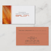 オレンジヘアーサロンのアポイントメントの名刺 予約カード (正面/裏面)