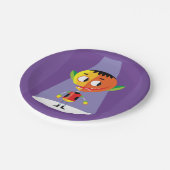 オレンジヘッドキャラクター ペーパープレート (アングル)