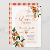オレンジベビーイン開花サマーベビーシャワー 招待状 (正面/裏面)