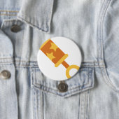 オレンジベビーガラガラ 缶バッジ (インサイチュ)