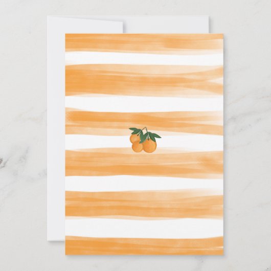 オレンジベビーシャワーサマーシトラスボホグリーン 招待状 (裏面)