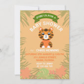 オレンジベビータイガーベビーシャワー 招待状 (正面)