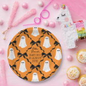 オレンジベビーブーほとんどデュース幽霊と黒い湾曲形 ペーパープレート (パーティー)