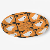 オレンジベビーブーほとんどデュース幽霊と黒い湾曲形 ペーパープレート (アングル)