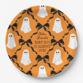オレンジベビーブーほとんどデュース幽霊と黒い湾曲形 ペーパープレート (正面)