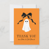 オレンジベビーブー幽霊ハロウィンサンキュー サンキューカード (正面)
