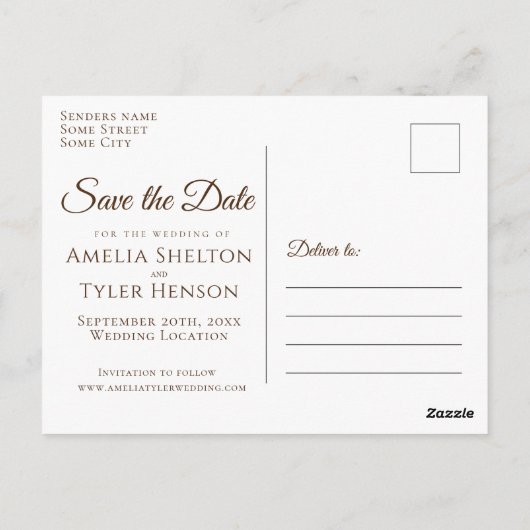 オレンジベルフラワーズフローラ結婚式の日付を保存 ポストカード (裏面)