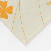 オレンジベージュトロピカルフローラ植物夏 フリースブランケット (角)