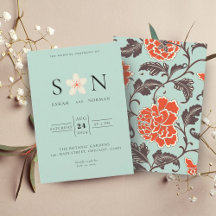 オレンジベージュピーニーシノワズリー