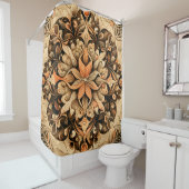 オレンジベージュブラウン装飾美的背景 シャワーカーテン (インサイチュ)