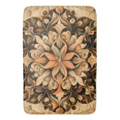 オレンジベージュブラウン装飾美的背景 バスマット (正面縦)