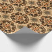 オレンジベージュブラウン装飾美的背景 ラッピングペーパー (角)
