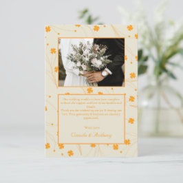 オレンジベージュレトロY2K 70sフラワーパターン サンキューカード