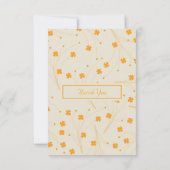 オレンジベージュレトロY2K 70sフラワーパターン サンキューカード (裏面)