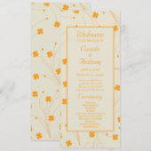 オレンジベージュレトロY2K 70sフラワーパターン プログラム (正面/裏面)