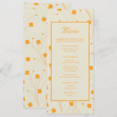 オレンジベージュレトロY2K 70sフラワーパターン メニュー (正面/裏面)