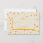 オレンジベージュレトロY2K 70sフラワーパターン 出欠カード (正面)