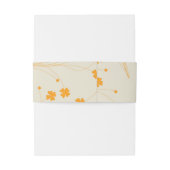 オレンジベージュレトロY2K 70sフラワーパターン 招待状ベリーバンド (裏面例)