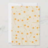 オレンジベージュレトロY2K 70sフラワーパターン 招待状 (裏面)