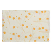 オレンジベージュレトロY2K 70sフラワーパターン 枕カバー (裏面)