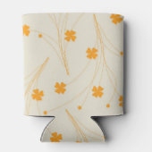 オレンジベージュレトロY2K 70sフラワーパターン 缶クーラー (裏面)