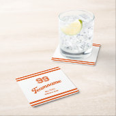 オレンジベースボールクカスタムラブ選手番号&チーム スクエアペーパーコースター (インサイチュ)