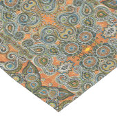 オレンジペイズリーのテーブルのランナー ショートテーブルランナー (コーナー)