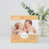 オレンジペイズリーツインズ写真誕生のお知らせ 案内状 (スタンド正面)