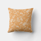 オレンジペイズリー装飾用クッション クッション (裏面)