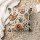 オレンジペイズリー クッション (ブランケット)