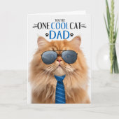 オレンジペルシャ猫の父の日クール一猫 シーズンカード (正面)