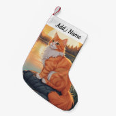 オレンジペルシャ猫 スモールクリスマスストッキング (正面 (吊り時))