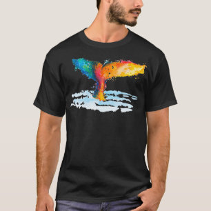 オレンジホエールウォーターイラストレーション Tシャツ