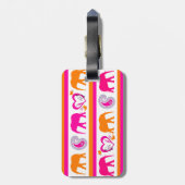 オレンジホカラフルットピンクゾウペイズリーハート ラゲッジタグ (裏面縦)