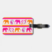 オレンジホカラフルットピンクゾウペイズリーハート ラゲッジタグ (裏面横)