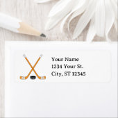 オレンジホッケースティック及びパック差出人住所 ラベル (インサイチュ)