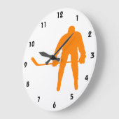オレンジホッケー ラージ壁時計 (傾斜)