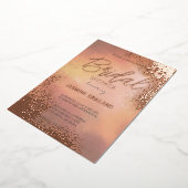 オレンジホブルコズミックウォッシュブライダルシャワースパークル 箔招待状 (回転した状態)