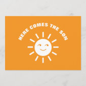 オレンジホワイトこ来この息子サンベイビーシャワー アドバイスカード (裏面)