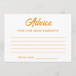 オレンジホワイトこ来この息子サンベイビーシャワー アドバイスカード