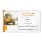 オレンジホワイトイエロースクールバスドライバー マグネット名刺 (正面)