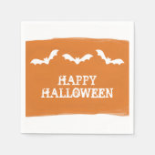 オレンジホワイトウォーター色こうもりハロウィーン スタンダードカクテルナプキン (正面)