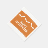 オレンジホワイトウォーター色こうもりハロウィーン スタンダードカクテルナプキン (角)