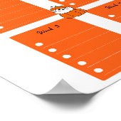 オレンジホワイトカボチャカラフルハロウィーンプランナー ポスター (角)