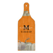 オレンジホワイトカボチャ私の料理ショーモノグラム カッティングボード (正面)