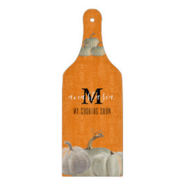 オレンジホワイトカボチャ私の料理ショーモノグラム カッティングボード