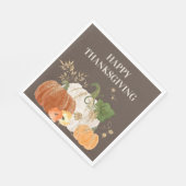 オレンジホワイトカボチャ金ゴールドグリッター感謝祭 スタンダードランチョンナプキン (角)