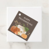 オレンジホワイトカボチャ金ゴールドグリッター感謝祭 フェイバータグ (インサイチュ)