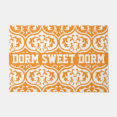 オレンジホワイトカレッジクールおもしろいドームスクールホーム ドアマット (正面)