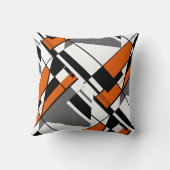 オレンジホワイトグレーブラック抽象芸術アンギュラアートモチーフ クッション (裏面)